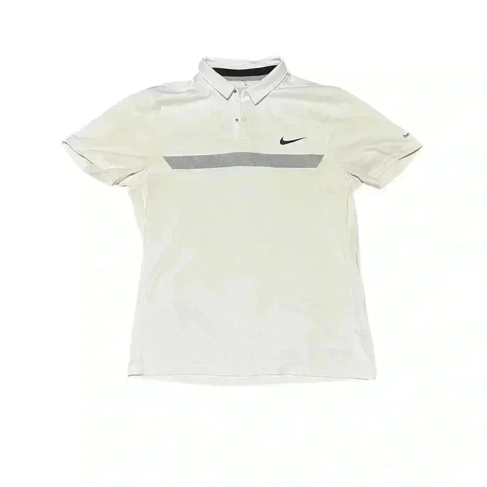 Nike Golf Puerto Los Cabos Golf Polo SHIRT Large White Dri Fit